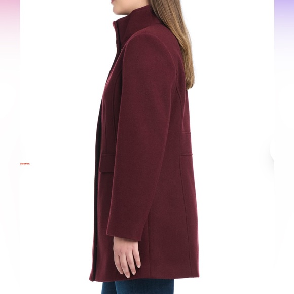 Vince Camuto Deep Red Pea Coat - Picture 5 of 6